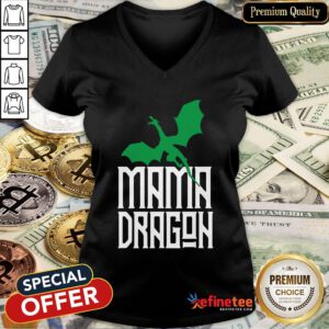 Official Mama Dragon Green Matching Family Tribe Mom Wife V-neck - Design By Refinetee