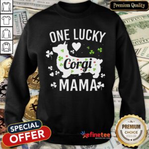 Original One Lucky Mama Mom St Patricks Day Corgi Dog Women Sweatshirt - Design By Refinetee