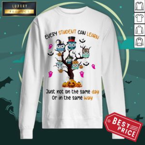 Owls Every Student Can Learn Just Not On The Same Day Or In The Same Way Sweatshirt - Design By Refinetee