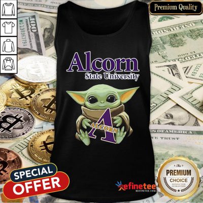 Pretty Baby Yoda Hug Alcorn State University Star Wars Tank Top - Design By Refinetee.com