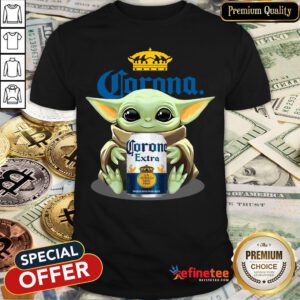 Pretty Baby Yoda Hug Corona Extra Beer Star Wars Shirt - Design By Refinetee.com