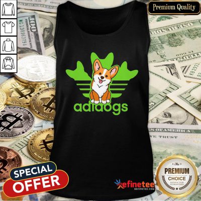 Pretty Corgi Adidas Logo Adidogs Tank Top - Design By Refinetee.com