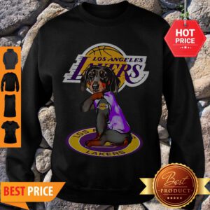 Pretty Dachshund Los Angeles Lakers Tattoo Sweatshirt - Design By Refinetee