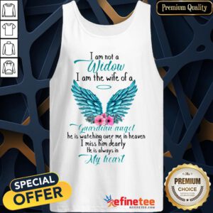Pretty I Am Not A Widow I Am The Wife Of A Guardian Angel Wing Floral Tank Top - Design By Refinetee.com
