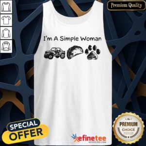 Pretty I’m A Simple Woman I Like Heep Tacos And Dog Paw Tank Top - Design By Refinetee.com