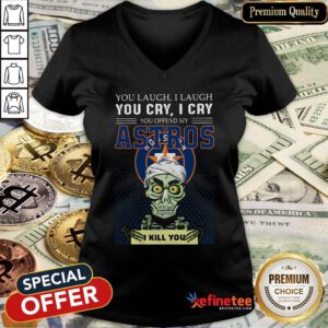 Pretty Jeff Dunham You Laugh I Laugh You Cry I Cry Houston Astros Logo V-neck - Design By Refinetee.com