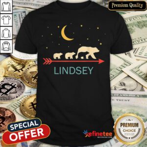 Pretty Lindsey Name Gift Personalized Mama Bear With 3 Cubs Shirt - Design By Refinetee.com