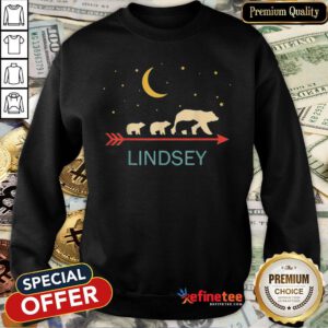 Pretty Lindsey Name Gift Personalized Mama Bear With 3 Cubs Sweatshirt - Design By Refinetee.com