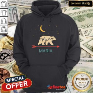Pretty Maria Name Gift Personalized Retro Mama Bear Hoodie - Design By Refinetee