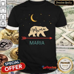 Pretty Maria Name Gift Personalized Retro Mama Bear Shirt - Design By Refinetee