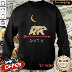 Pretty Maria Name Gift Personalized Retro Mama Bear Sweatshirt - Design By Refinetee