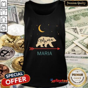 Pretty Maria Name Gift Personalized Retro Mama Bear Tank Top - Design By Refinetee