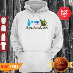 Pretty Peace Love Sanitize Ihop Baby Yoda Coronavirus Hoodie - Design By Refinetee.com