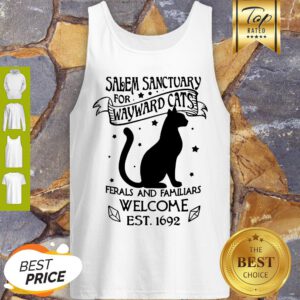Pretty Salem Sanctuary For Wayward Cats Ferals And Familiars Welcome Tank Top - Design By Refinetee.com