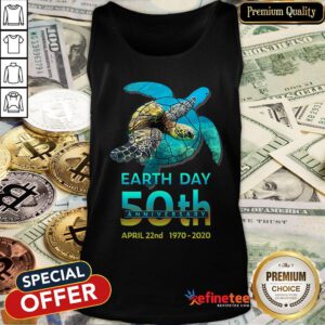 Pretty Sea Turtle Earth Day 50th Anniversary April 22nd 1970-2020 Tank Top - Design By Refinetee.com
