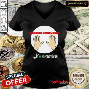 Pretty Washing Your Hands Survived Flick Off Coronavirus V-neck- Design By Refinetee.com