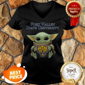 Star Wars Baby Yoda Hug Fort Valley State University V-neck - Design By Refinetee