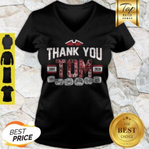 Thank You 12 Tom Brady 2001-2020 V-neck - Design By Refinetee