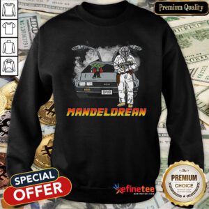 The Mandalorian And Baby Yoda Mandelorean DMC Delorean Sweatshirt - Design By Refinetee.com