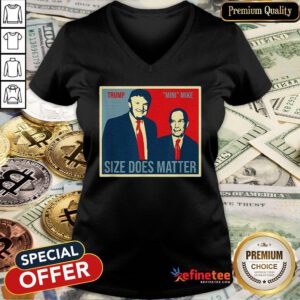 Trump Size Does Matter Mini Mike Bloomberg Art V-neck - Design By Refinetee.com