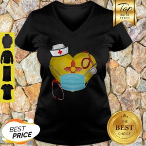 New Mexico Nurse Heart Stethoscope 2020 Coronavirus V-Neck
