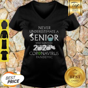 Never Underestimate A Senior Who Survived 2020 Coronavirus Pandemic V-Neck