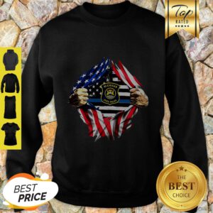 Pretty Michigan State Police American Flag Blood Inside Sweatshirt