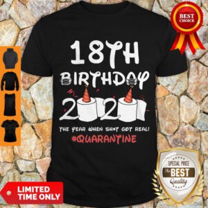 Funny 18th Birthday 2020 The Year When Shit Got Real Quarantine Covid-19 Shirt