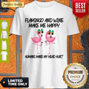 Funny Flamingo And Wine Make Me Happy Shirt