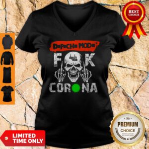 Funny Skull Depeche Mode Fuck Coronavirus V-Neck
