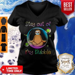 Funny Sloth Mask Stay Out Of My Bubble Coronavirus V-Neck