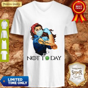 Funny Strong Nurse Tattoos Licensed Practical Nurse Not Today Covid-19 V-Neck