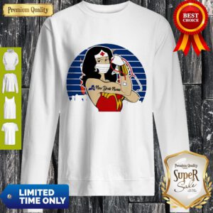 Funny Vintage Wonder Woman Tattoos New York Nurse Covid-19 Sweatshirt
