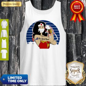 Funny Vintage Wonder Woman Tattoos New York Nurse Covid-19 Tank Top