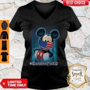 Good Mickey Mouse Face Mask American flag Quarantined V-Neck