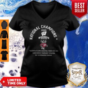 Good National Champion 2020 Wisconsin Badgers Football V-Neck