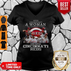 Good Never Underestimate A Woman Who Understands Love Cincinnati Reds V-neck - Design By Refinetee.com