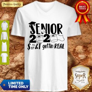 Miadove Fashion Senior 2020 Shits Gettin Real Funny Toilet Paper Apocalypse V-Neck