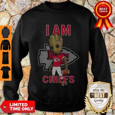Nice Baby Groot I Am Kansas City Chiefs Logo Sweatshirt