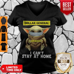 Nice Baby Yoda Face Mask Hug Dollar General I Can’t Stay At Home V-Neck