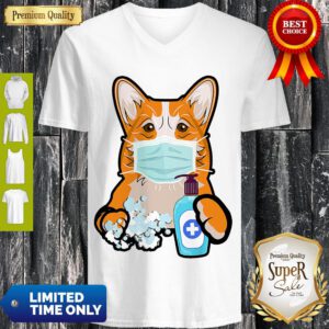 Nice Corgi Face Mask V-Neck