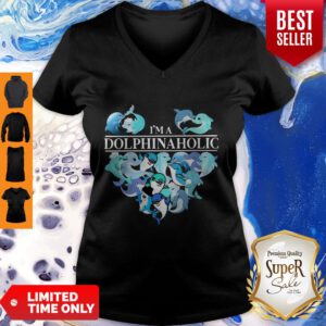 Nice Dolphins I’m A Dolphinaholic V-Neck