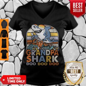Nice Grandpa Shark Doo Doo Doo V-Neck