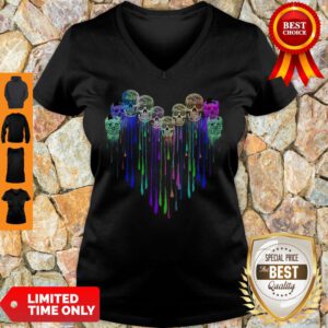 Nice Skulls Tattoo Watercolor V-Neck