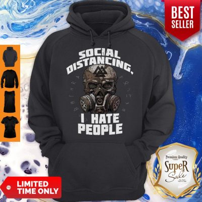 Nice Viking Skull Social Distancing I Hate People Coronavirus Hoodie