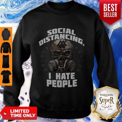Nice Viking Skull Social Distancing I Hate People Coronavirus Sweatshirt