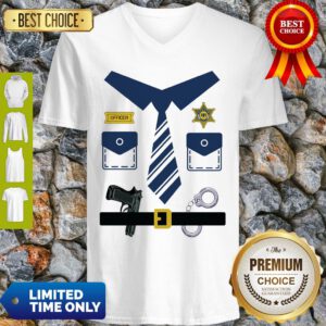 Police Woman – Policeman – Easy Halloween Costume V-Neck