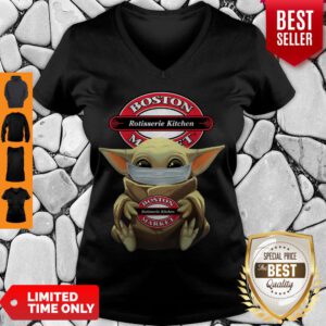 Pretty Baby Yoda Face Mask Hug Boston Market I Can’t Stay At Home V-Neck