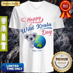 Pretty Happy Wild Koala Day May 3 2020 V-Neck