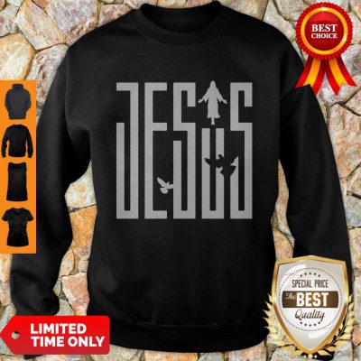 Pretty Jesus Word Bird Sweatshirt - Design By Refinetee.com